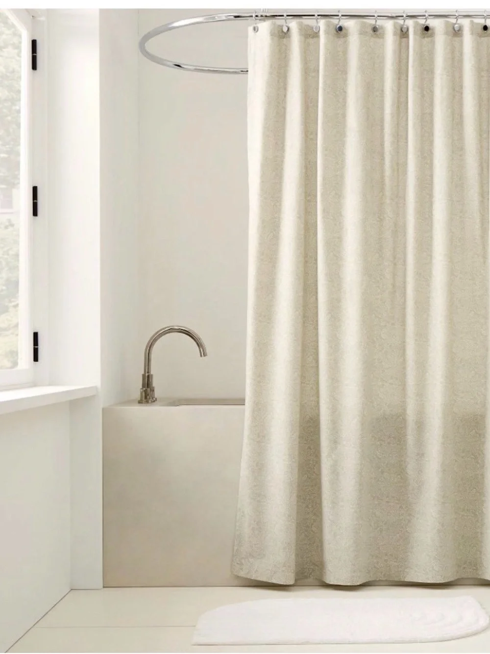 West Elm Grey Textured Shower Curtain